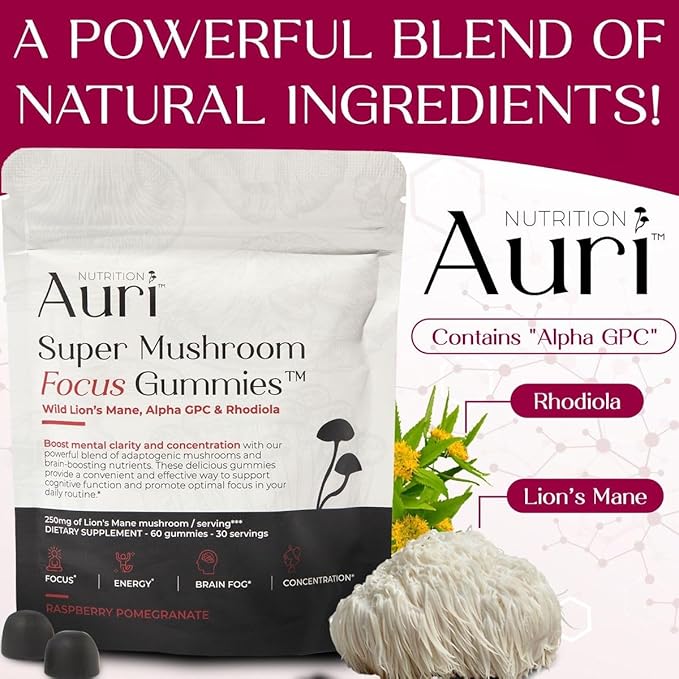 Auri Super Mushroom Focus Gummies