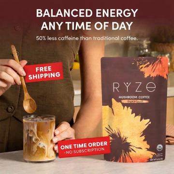 Organic RYZE Mushroom Coffee | Free Shipping & Fast Delivery | Money Back Guarantee