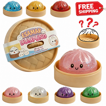 2026 Viral Dumpling Squishy – Sparkly Slow-Rising Stress Ball for Desk & Sensory Play