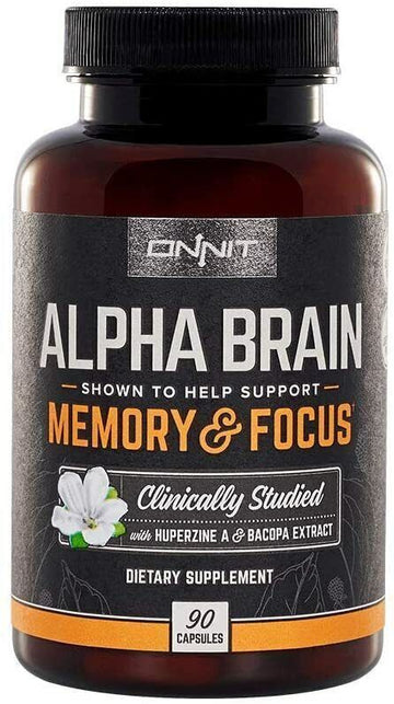 Onnit Labs Alpha Brain Memory & Focus Supplement, 90 Capsules – Supports Cognitive Function