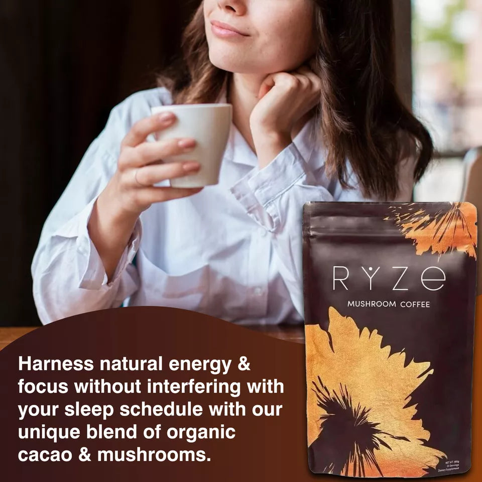 Organic RYZE Mushroom Coffee  - ☕ 30 Servings Per Pack Free Shipping, Fast Delivery